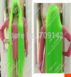 150 cm de longs cheveux raides vert clair Celeste étendu haute épaississement perruque Kanekalon fait brésilien sans dentelle avant wigs8389850
