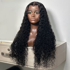 150 Ddenity Curly Lace Front Haren Pruiken voor zwarte vrouwen vooraf geplukte Braziliaans haar Deep Wave frontale pruik 13x6 HD kanten pruik