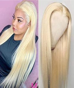 150 densité 13x6x1 Wig avant en dentelle 613 nœuds décolorés 826 pouces Brésilien Virgin Human Hair Wigs for Black Women89430324271497