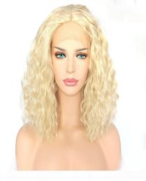 150 Dichtheid Ash Blonde Human Hair Pruiken Kinky Kinky Kinky Curly Full Lace Haar Haar Wig Maagd European Lace Front Pruik voor Vrouwen Kleur 6131421557