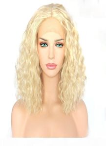 150 Dichtheid Ash Blonde HURS HAAR Pruiken Kinky Kinky Kinky Curly Full Lace Haren Haar Wig Maagd European Lace Voorpruik voor vrouwen Kleur 6134189734