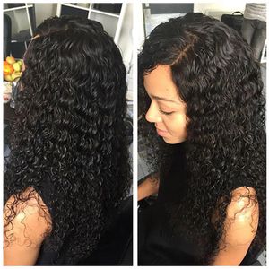 Brésilien Deep Curl Transparent Lace Front Wigs Wet Wavy Human Hair 13x4 hd Laces Frontal Wwater Curly Wave Wig Pour Les Femmes Noires