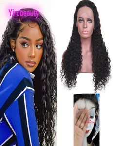 150 Dichtheid HD 13x4 Lace Front Wig Maleisische maagdelijk Human Hair 1042inch Body Wave Water recht Kinky Curly Yirubeauty5429917
