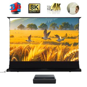 Écran surélevé motorisé 150 pouces 16:9 HDTV UST ALR, pour projecteur de télévision Laser, cristal PET, livraison gratuite