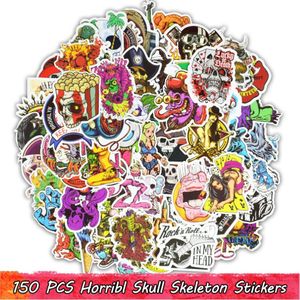 150 PCS Punk waterdichte sticker schedel skelet sticker voor tieners volwassenen om DIY laptop waterfles scrapbook fiets auto stickers thuis de2121