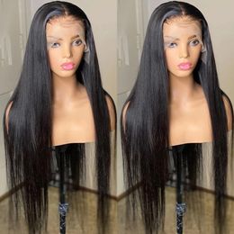150% Remy Baby Hair 13x6 Transparent HD Lace Front Wig Bone Straight Human Hair Lace Frontal Wigs Brazilian Straight 4x4 Lace Closure Wig