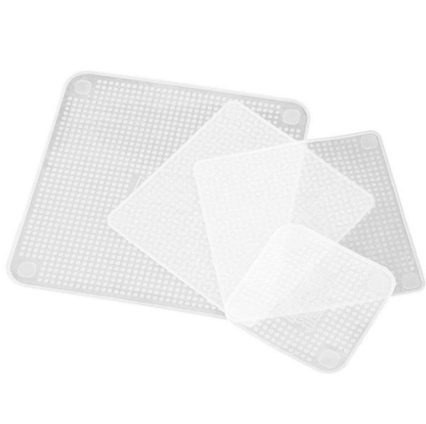 150 ensemble, vente en gros 4 pièces/ensemble enveloppes en Silicone, couvercle de joint, Film alimentaire extensible, conservation des aliments frais, outils de cuisine