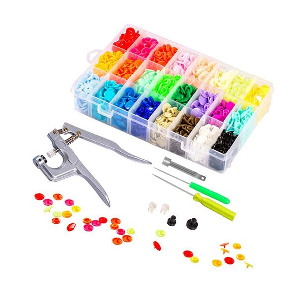 150 ensembles T5 bouton pression en plastique + pinces à pression Kit d'outils organisateur conteneurs, remplacement facile des boutons-pression, tailleur de famille bricolage