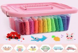 15000pcs Boîte en plastique HAMA Perles Perler Perles d'eau Spray Aqua Magic Educational Perles 3D Puzzles Accessoires pour jouets 2203264262391