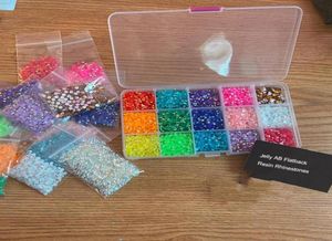 Boîte de strass en résine AB Jelly, 3mm, 4mm ou 5mm, à dos plat, ss1216or 20ss, embellissements de cabine de bonbons, fournitures artisanales ou d'ongles, 15000 pièces, 4494277