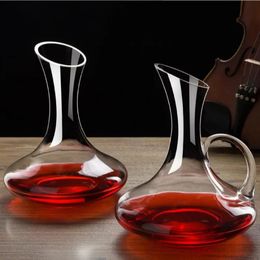 1500 ml Big Decanter fait à la main à la main Crystal Red Wine Brandy Champagne Lunets Jug verser Aerator for Family Bar 240407