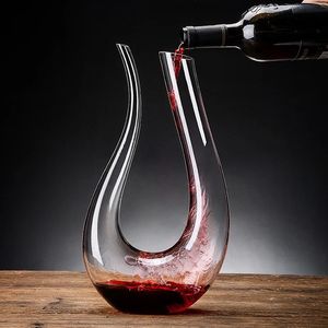 1500 ml UWORD Decanter High Captise Wine Brandy Brandy Champagne Lunets Swan Bottle Pux Aerator pour Family Bar 240415