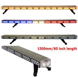 Barre lumineuse LED mince de haute qualité, 1500mm, 60 pouces, montage sur le toit de la voiture, barre lumineuse stroboscopique pour camion de récupération d'urgence9539910