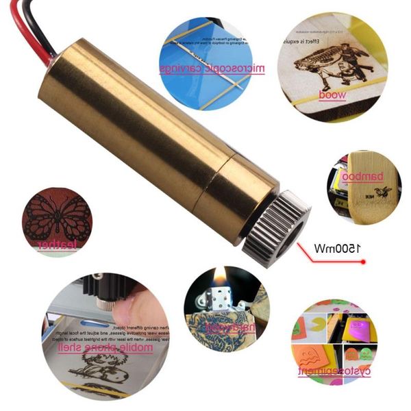 Livraison gratuite 1500 mW 405nm Tête laser à lumière violette pour découpeur laser CNC routeur CNC bricolage sculpture machine de gravure laser graveur accessoire Arwm