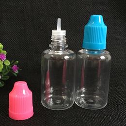 1500 stks 30 ml huisdier druppelaar flessen duidelijke drop fles oog druppels plastic lege flessen met kleuren Kindvaste dop e olievloeistof