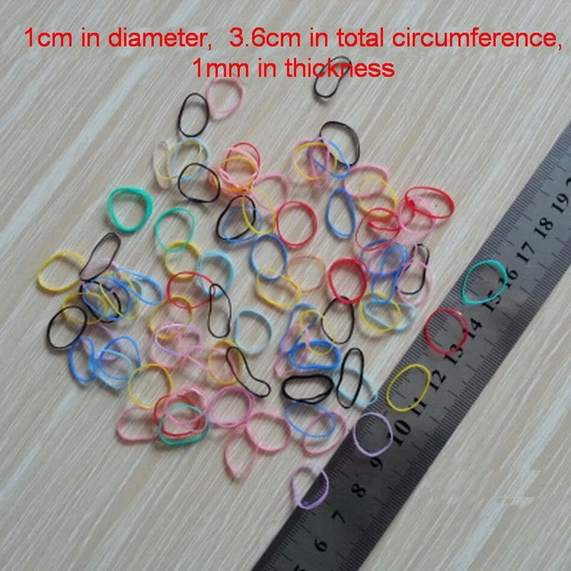 1500 st/packar barn färgglada små engångsilikongummibandar elastiska hårband för skola baby hår rep gummi grossist