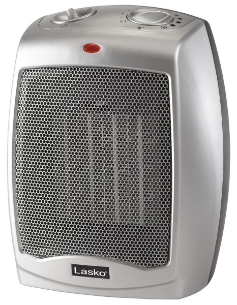 Calentador eléctrico de cerámica de 1500 W con termostato ajustable, 754200 plateado