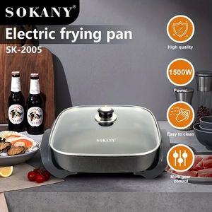 1500 W elektrische hotpot-grillset met anti-aanbaklaag - rookloze multicooker voor koken, bakken, BBQ-kamperen