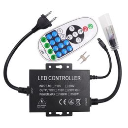 Contrôleur LED de gradation de 1500W Alimentation 1500W avec 23key IR Remote Eu US Power Purn pour une bande LED à une seule couleur à 100 m Light238T