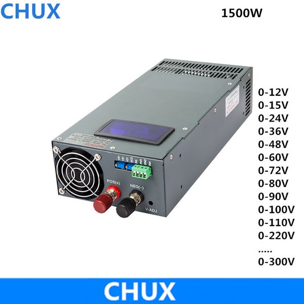 1500W Pantalla de fuente de alimentación de conmutación 0-12V Ajustable 15V 24V 36V 48V 60V 72V 80V 90V 100V 110V 220V 300V AC CC SUMINACIONES