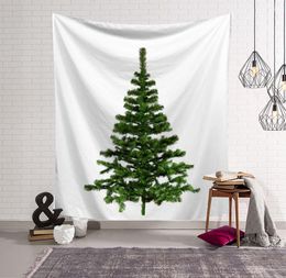 150200cm nieuwjaar decoratie tapijt bedrukt kerstboom hangende kunst aan de muur blauw groene bomen winter festival tapiz polyester ca5754526