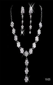 15025 Goedkope nieuwe elegante bruiloft Bridal Rhinestone sieraden ketting oorbel set feest sieraden voor feest bruid8407981