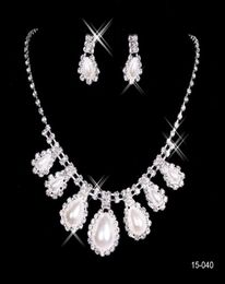 15040 Barato para mujer nupcial desfile de boda collar de diamantes de imitación pendientes conjuntos de joyería para fiesta nupcial Jewelry7168756