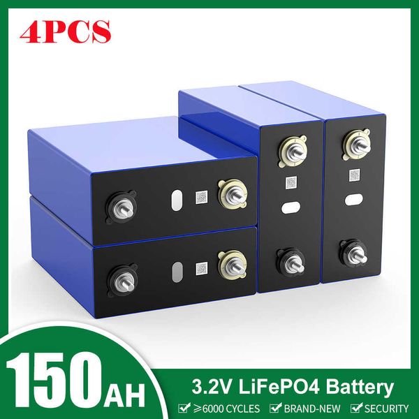 Batería Lifepo4 de 150AH, 3,2 V, 4 Uds., 12V, 24V, 48V, paquete de células de ciclo profundo, batería recargable para sistema de almacenamiento Solar, acumulador RV