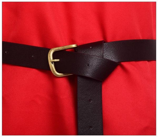 Cinturón de cintura de PU marrón de 150cm para hombre, cinturón de caballero Medieval Vintage, accesorios de Cosplay de alta calidad 3136220