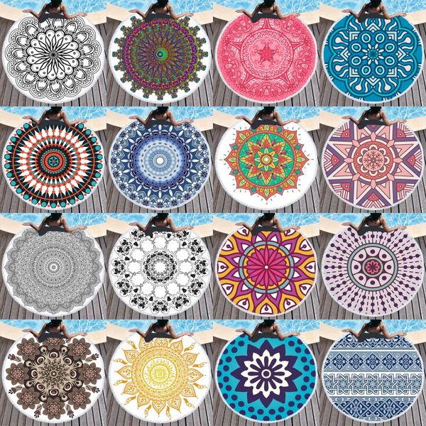 150 cm Chakra Serviette De Plage Mandala Tapisserie Serviette De Plage Bohème Tapis De Yoga Natation Serviette De Bain Tapisserie Tenture Murale Décor À La Maison