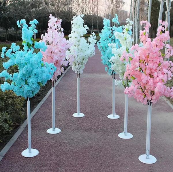 150CM Hauteur Fleur Artificielle Fleurs De Cerisier Arbre Route Conduit Mariage Coureur Allée Colonne Centres Commerciaux Porte Ouverte Décoration Stands ss0330