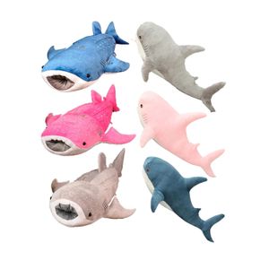 150 cm de gran tamaño suave tiburón peluche juguete grande creativo ballena azul relleno mar pez almohada encantador niños bebé muñeca 240304