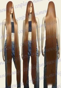 Perruques de cosplay extra longues, marron clair, coiffables à la chaleur, 150 cm, 81LLB9302002