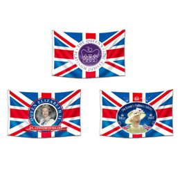 150cm x 90cm Platinum Jubilee van Elizabeth II Vlag Banner 70th Verjaardag 2022 Union Jack Vlag voor Street Party Souvenir