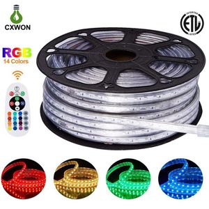 150ft 50M LED bande lumineuse découpable SMD2835 5050 120leds m 60led m flex corde lumière IP65 blanc chaud RGB néon décoration Indoo2635