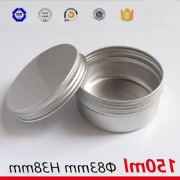 150 g de aluminio de estaño de metal redondo frascos cosméticos vacíos contenedores de aluminio para estuche de maquillaje 150 ml latas de embalaje recargables 5 oz Sfgsw