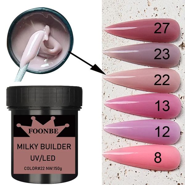 150g Milky Builder Russia Nail Extension Gel Pinde Nude Beige Nail Poly Jelly Building rapide Glue Nail Art Manucure 231227