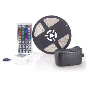 RGB LED-strip 3528 SMD 150 METER 30Rolls 300leds Flexibele Waterdichte + 44Key IR-afstandsbediening Connector + 12V 2A Power met Plug