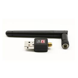 150M USB 2.0 2.4GHz Banda ISM WiFi Adaptador de tarjeta de red LAN inalámbrica 802.11 n / g / b 5dBi Antena por epacket