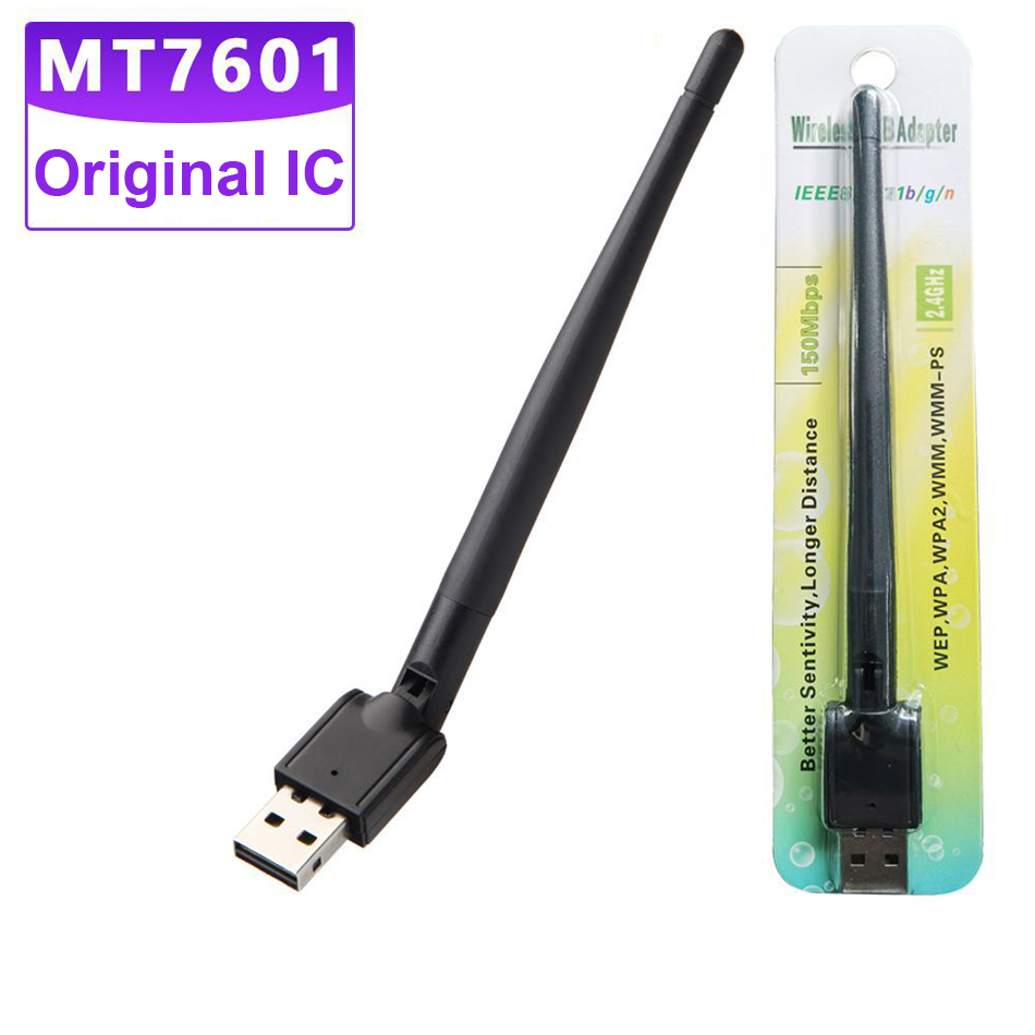 150M USB Adapter Wi -Fi MT7601 Bezpłatna karta sieci bezprzewodowej 150 Mb / s do odbiornika Ethernet komputerowego IPTV PC