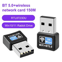 150 Mbps Mini USB WiFi Adapter Draadloze Dongle BT5.0 Gratis driver netwerk LAN -kaart 802.11n Bluetooth -ontvanger voor pc -desktopcomputer