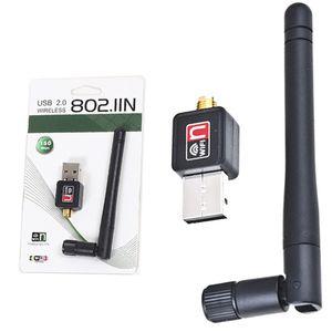 Adaptador inalámbrico WiFi USB de 150Mbps tarjeta LAN de red con antena 2dbi IEEE 802.11n/g/b 150M Mini adaptadores para ordenador