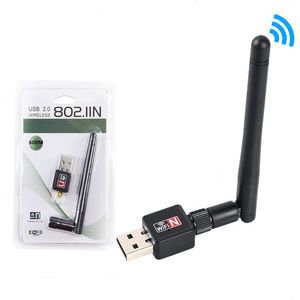 150 Mbps USB WiFi Adaptateurs sans fil Réseau Carte réseau Adaptateur LAN Jeu de puces MT7601 8188 Avec antenne 5dbi IEEE 802.11n/g/b Pour accessoires informatiques Avec emballage