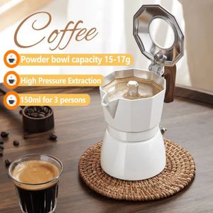 150 ml Dubbele Koffiepot voor 3 Personen Espresso ction Moka Pot Outdoor Brouwen Hoge Temperatuur Coffeeware Theewaar 240329