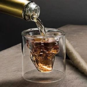 150 ml Skull Head S Glass Fun Creative Designer Crystal Party Wine Cup Transparent Vodka Beer Steins Halloween Novelty 240509