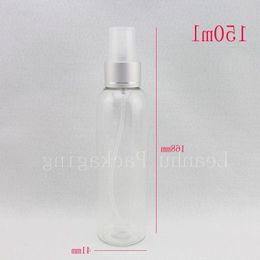 150 ml x 40 Vidage de pulvérisation ronde transparent avec pompe, pulvérisateur de brouillard en plastique transparent vide, emballage cosmétique rechargeable gquju