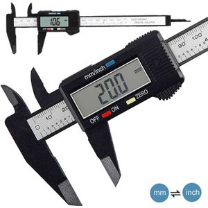 150 mm 100 mm elektronische digitale schakelaar koolstofvezel wijzerplaat Vernier meter Micrometer Meet Tool Ruler