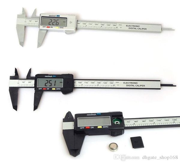 150 mm 6inch LCD Digital Electronic Carbon Fiber Vernier Gauge Micromètre Caliper Plastique28141342064