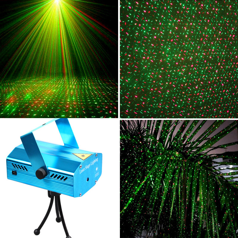 Illuminazione natalizia Laser 150MW Proiettore per palcoscenici per esterni Luce verde rossa Ruotata in movimento per musica da discoteca DJ Party incluso treppiede