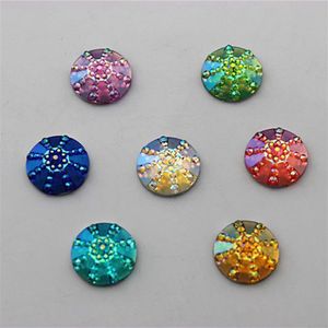 150 stcs 14 mm AB Kleur Crystal Round Round Rhinestones Flatback Beads Stone Scrapbooking Crafts Sieraden Accessoires ZZ13280P
